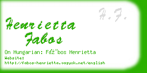 henrietta fabos business card